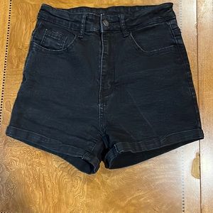 Shein womens high wasted black shorts